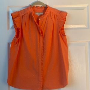 LOFT Tangerine Flutter sleeve Size Medium